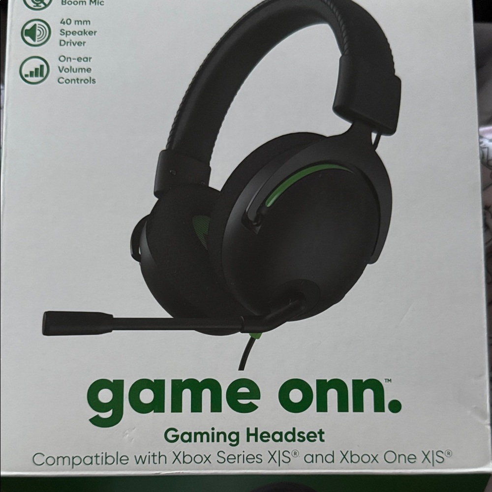 On Running Black and Green Gaming Headset